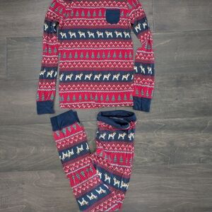 Hatley Navy, Red & Green Reindeer Tree Kids Pajama Set
